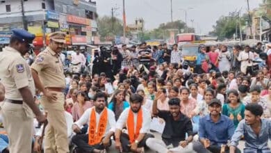 Tension in Hyderabad’s Ramantapur as ABVP Students Protest Delay in Scholarships