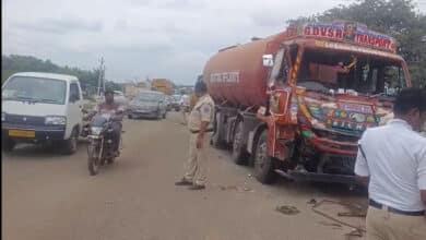 Major Traffic Jam Near Shamshabad After Tanker Collision on National Highway