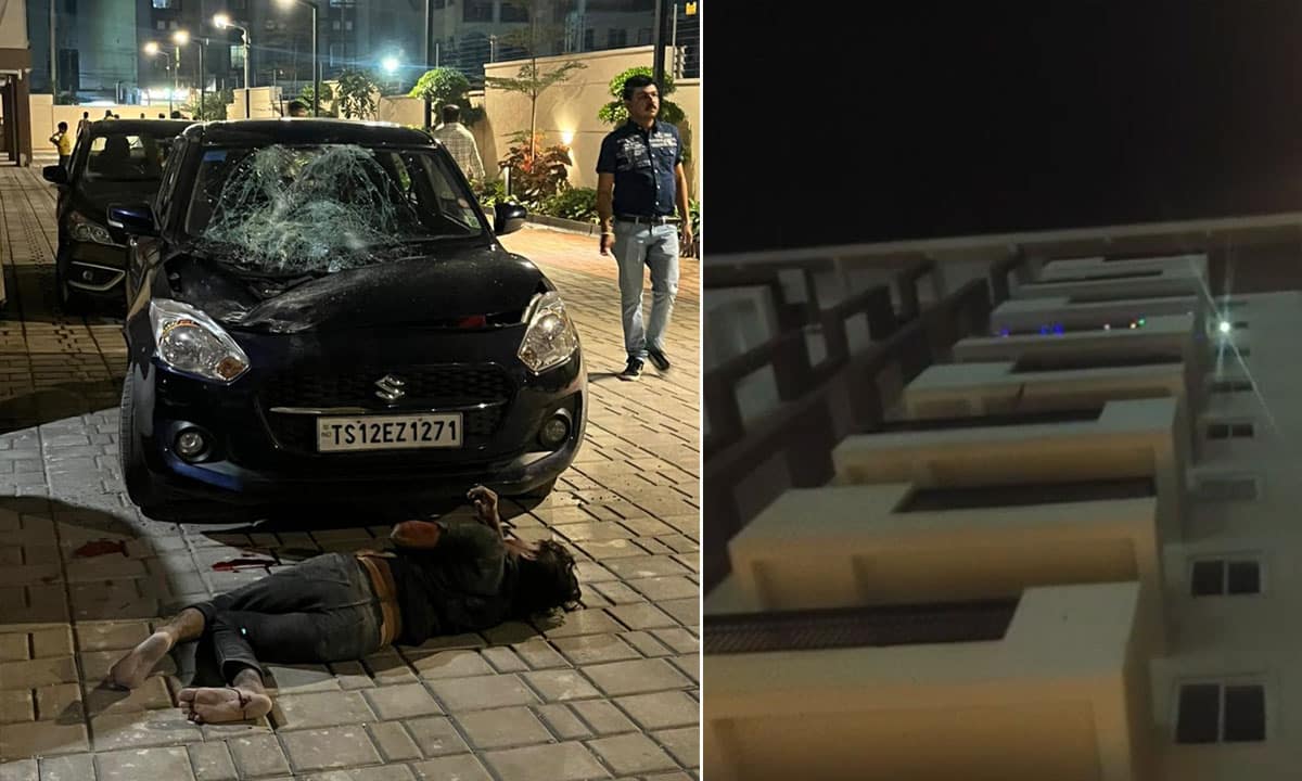 Hyderabad Tragedy: Man Falls from 9th Floor in Attapur, Lands on Parked Car — Police Probe Underway