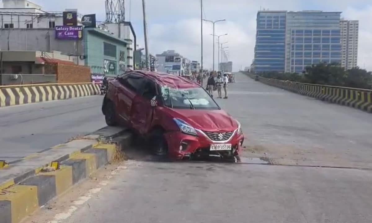 Speeding Car Overturns on JNTU Flyover; Two Foreign Students Detained for Questioning