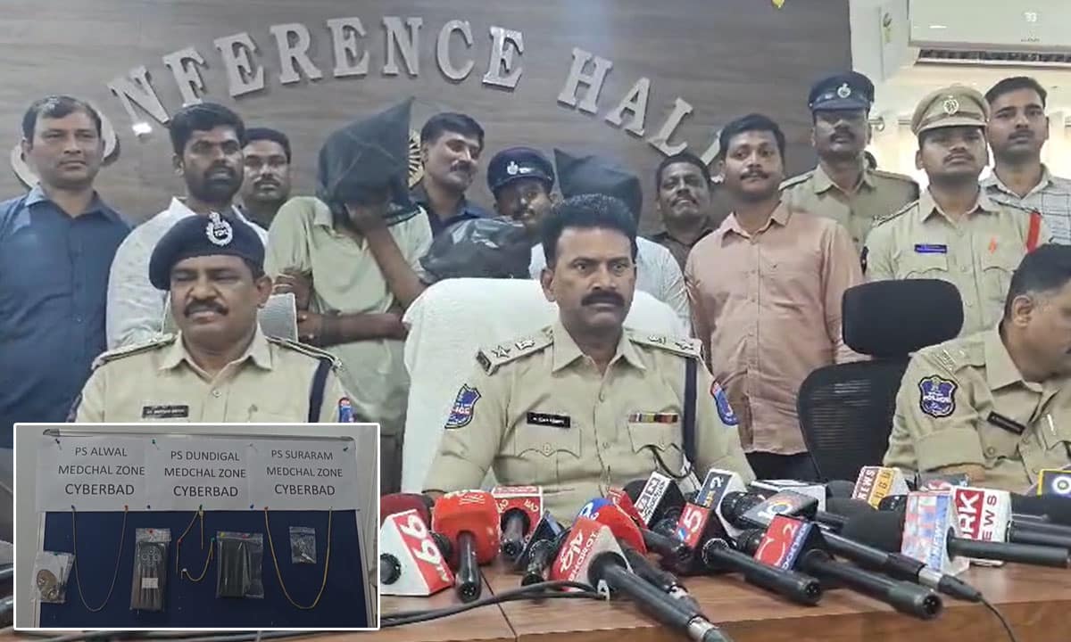 Three Chain Snatchers Arrested in Medchal Zone; Gold Ornaments and Vehicles Seized