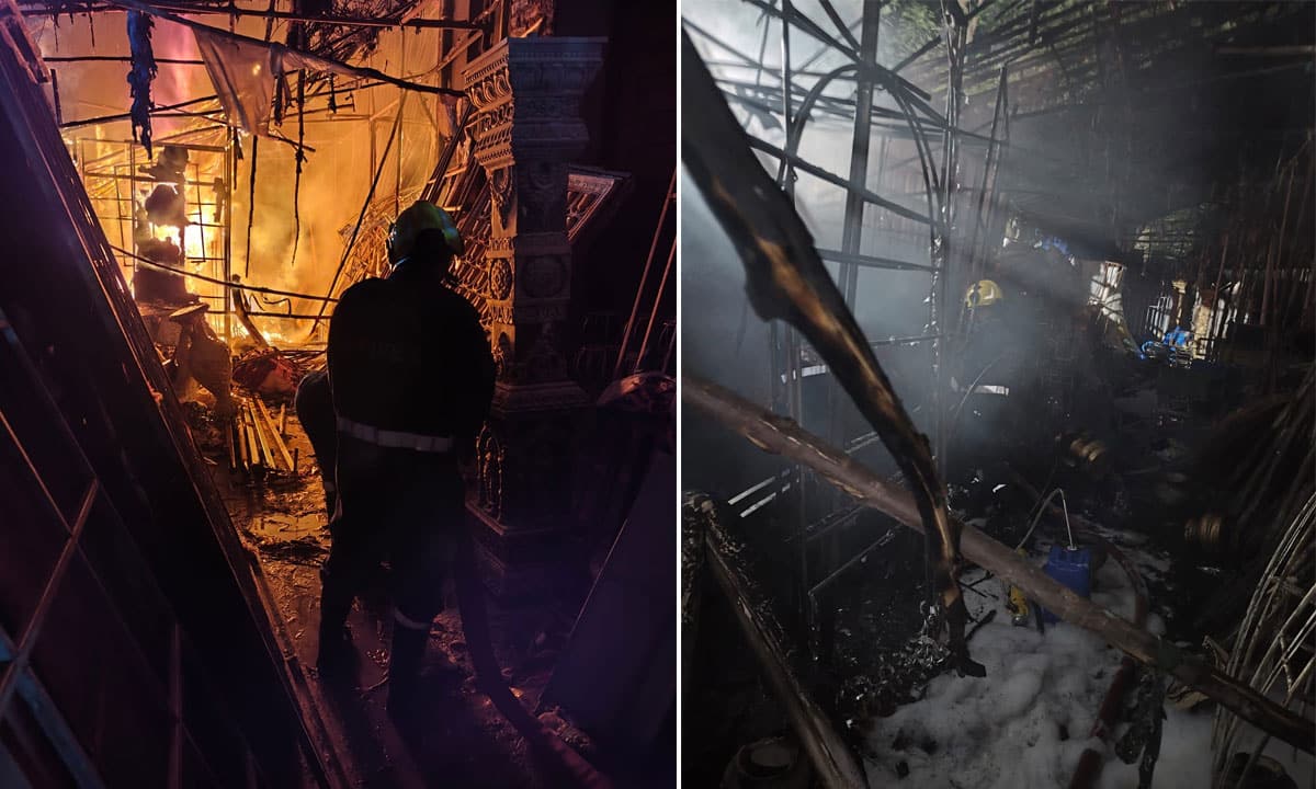 Fire Erupts at VV Function Hall on Jambagh Road, No Casualties Reported
