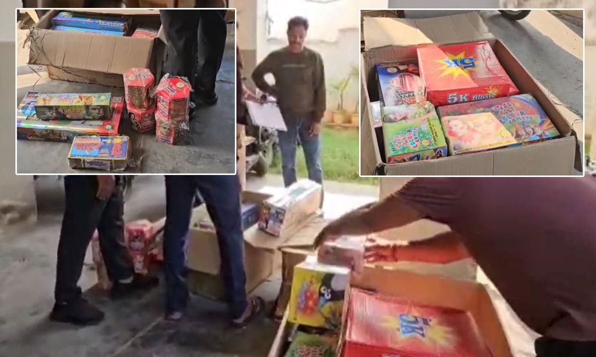 Illegal Stockpile of Firecrackers Seized in Hyderabad Ahead of Diwali