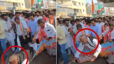 V. Hanumantha Rao Falls During Rally, Resumes March Urging Centre to Pass BC Bill