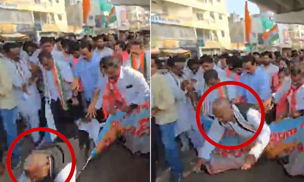 V. Hanumantha Rao Falls During Rally, Resumes March Urging Centre to Pass BC Bill