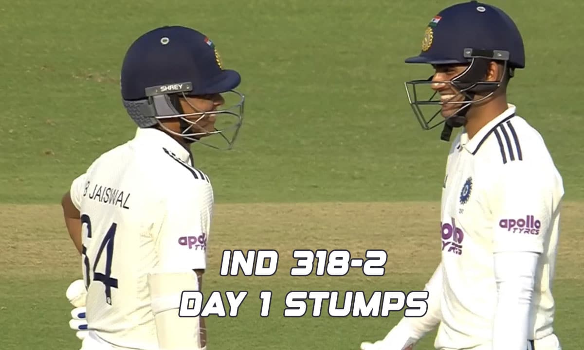 India Reach 318/2 at Stumps Against West Indies on Day 1 After Jaiswal's Ton