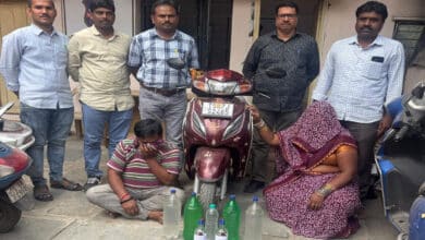 Illegal Alcohol Bust in Nanakramguda: Couple Arrested with 10 Liters of Bootleg Liquor
