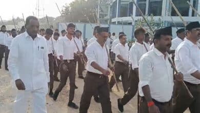 RSS Holds Centenary Route March in Tandur