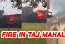 Watch: Fire Sparks Panic at Taj Mahal’s Southern Gate Following Short Circuit