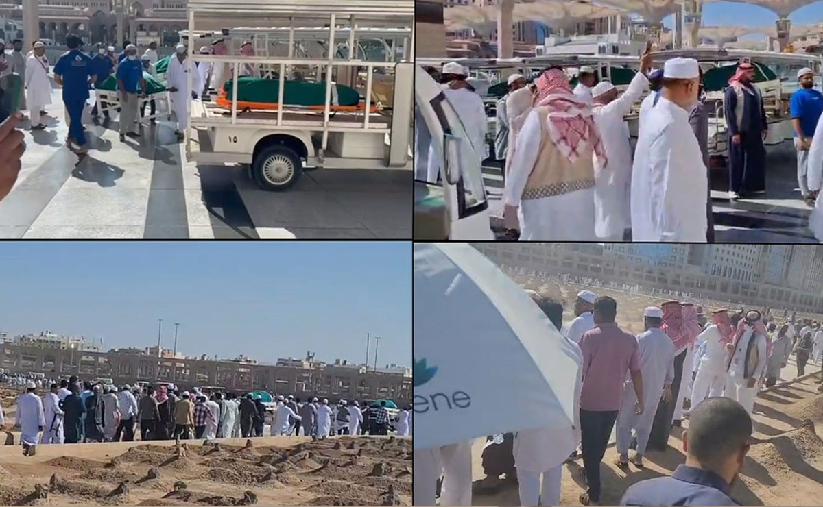 Madinah Bus Accident: Funeral prayers of Hyderabad Umrah pilgrims held at Masjid-e-Nabawi, burial in Jannat-ul-Baqi
