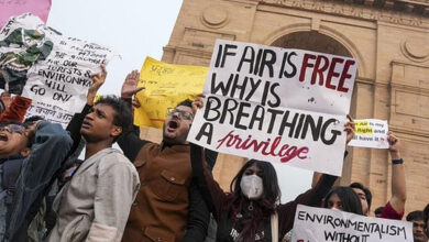 Police detain 15 people during Delhi pollution protest; officials say youth 'pepper sprayed' cops