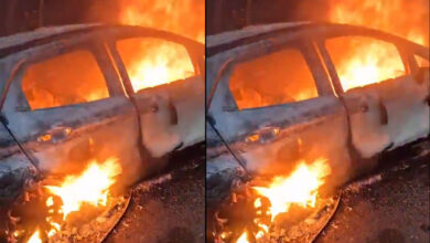 Car fire claims life on outer ring road near Shamirpet