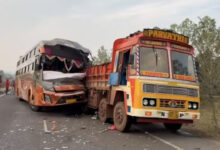 Two killed, three injured as private bus rams into parked lorry in Adilabad