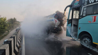 Narrow escape for passengers as bus rams into chemical tanker in Telangana