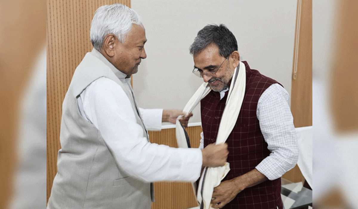 Upendra Kushwaha meets Bihar CM Nitish Kumar; congratulates him on NDA’s ‘historic victory’