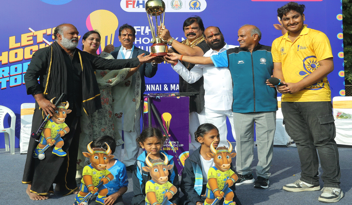 Trophy Tour of FIH Junior Men’s Hockey World Cup Reaches Hyderabad; Unveiling Held at Gymkhana Grounds