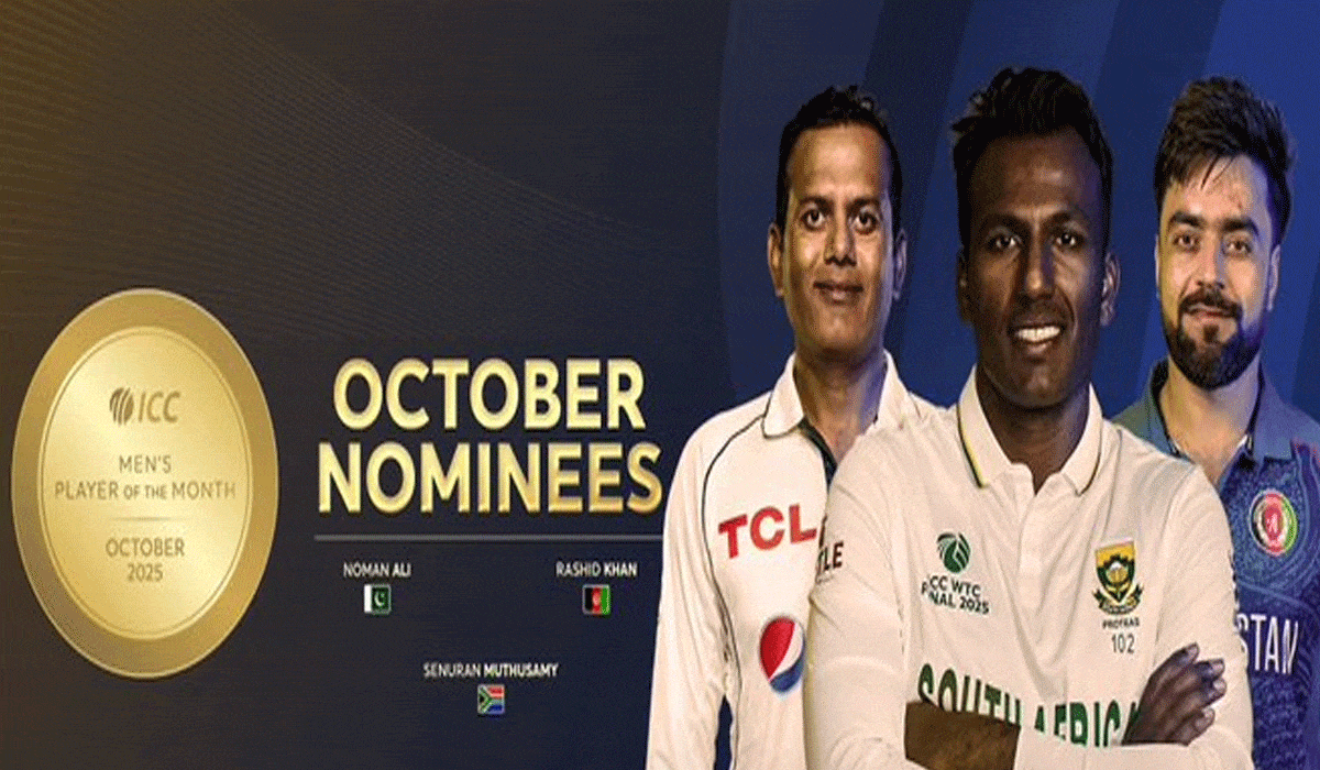 Rashid Khan, Noman Ali and Senuran Muthusamy nominated for ICC Men's Player of the Month for October
