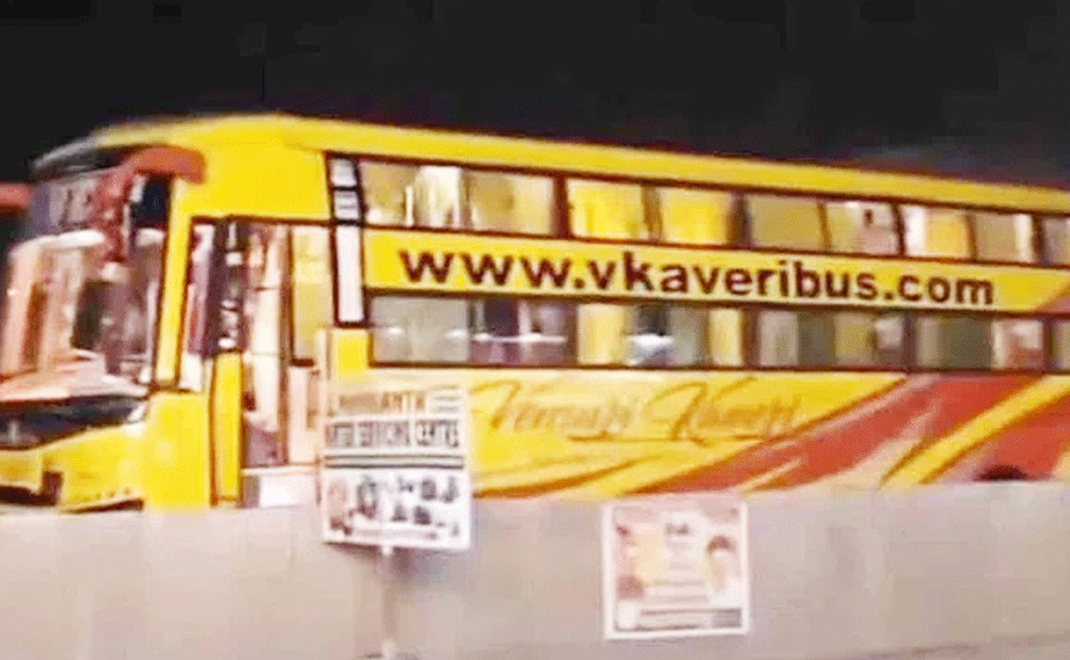 Kaveri Travels Bus Sparks Midnight Panic at Pedda Amberpet; Rising Series of Accidents Alarms Telugu States