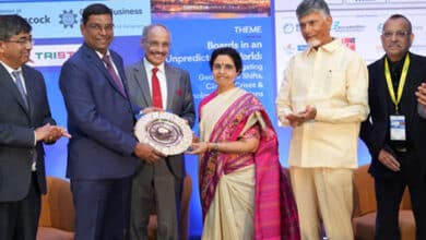 CM Naidu lauds his wife for winning two prestigious awards in London