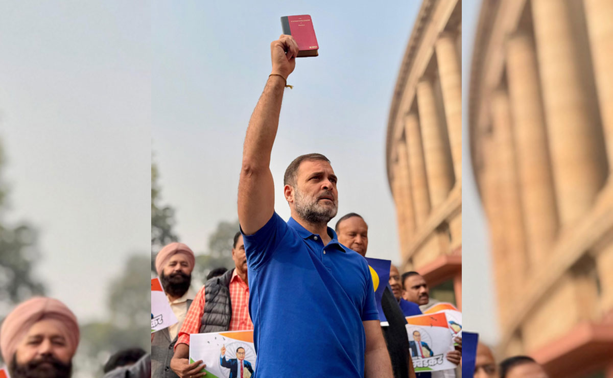 As long as Constitution is secure, rights of every Indian are secure: LoP Gandhi on Samvidhan Divas