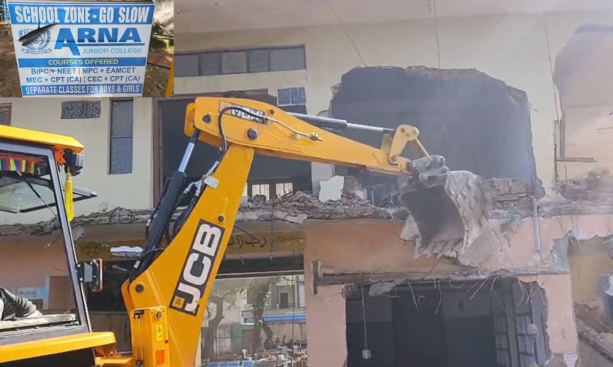GHMC Demolishes Baba Nagar School Despite High Court Stay Order, Public Outrage Erupts