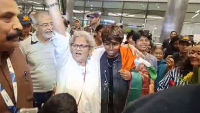 Women’s World Cup: Star Cricketer Arundhati Reddy Receives Hero’s Welcome at Shamshabad Airport