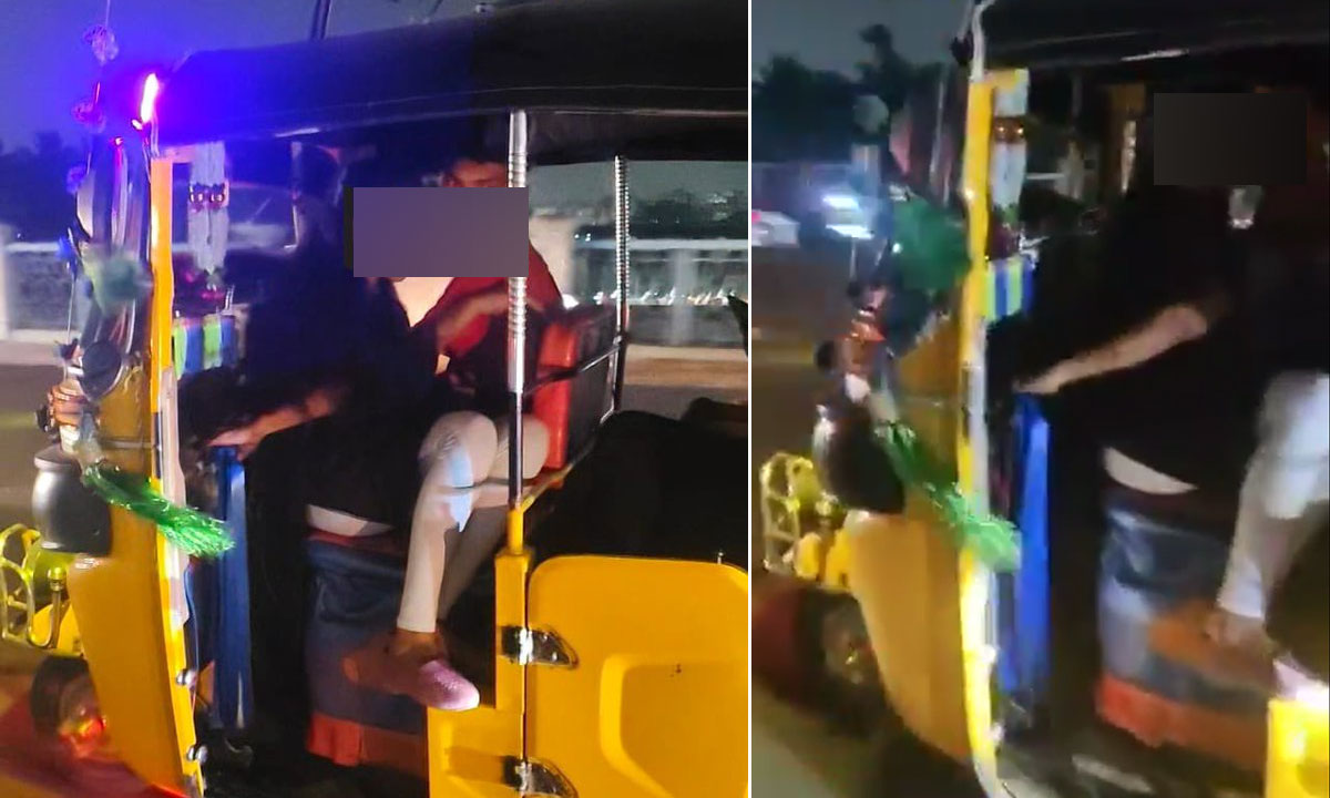 Auto Driver Caught Romancing Woman While Driving in Hyderabad, Video Sparks Debate