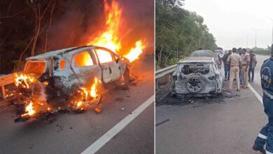 ORR Tragedy, Car Catches Fire Near Shamirpet, Driver Burnt Alive on Outer Ring Road