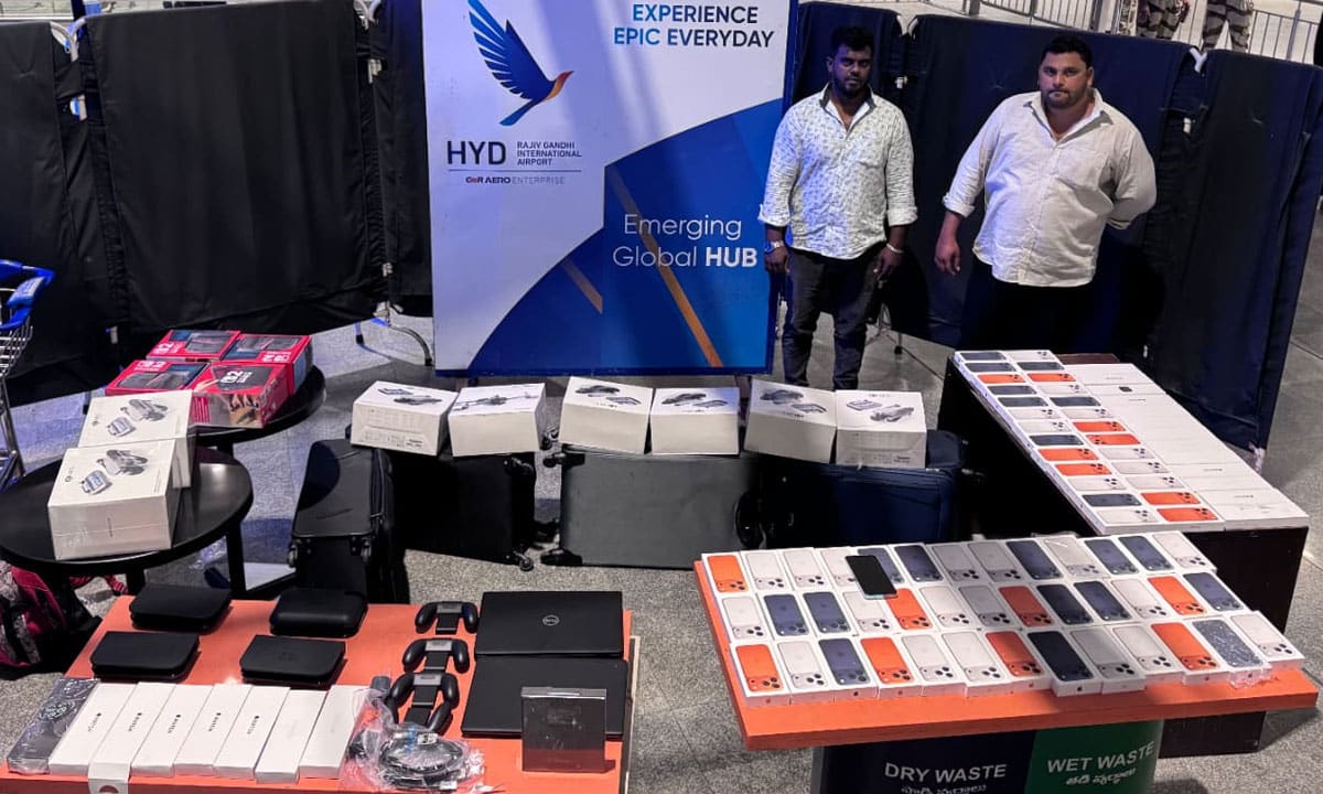 CISF Seizes iPhones, iWatches and Drones Worth ₹3 Crore at Hyderabad Airport
