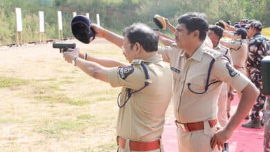 Hyderabad CP V.C. Sajjanar Hits the Bull’s-Eye During Shooting Practice at Police Academy
