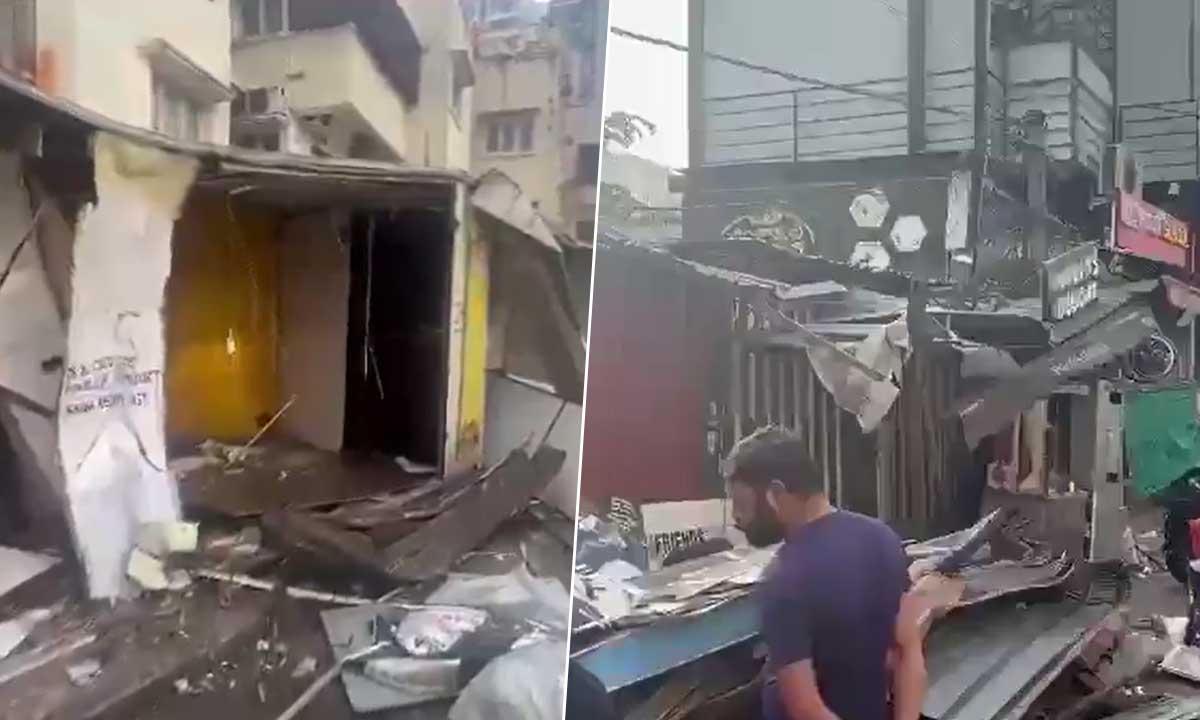 HYDRAA Launches Major Demolition Drive on Illegal Footpath Encroachments in Madhapur