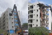 HYDRAA Demolishes illegal Five-Storey Building on Government Land in Miyapur