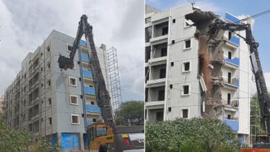 HYDRAA Demolishes illegal Five-Storey Building on Government Land in Miyapur