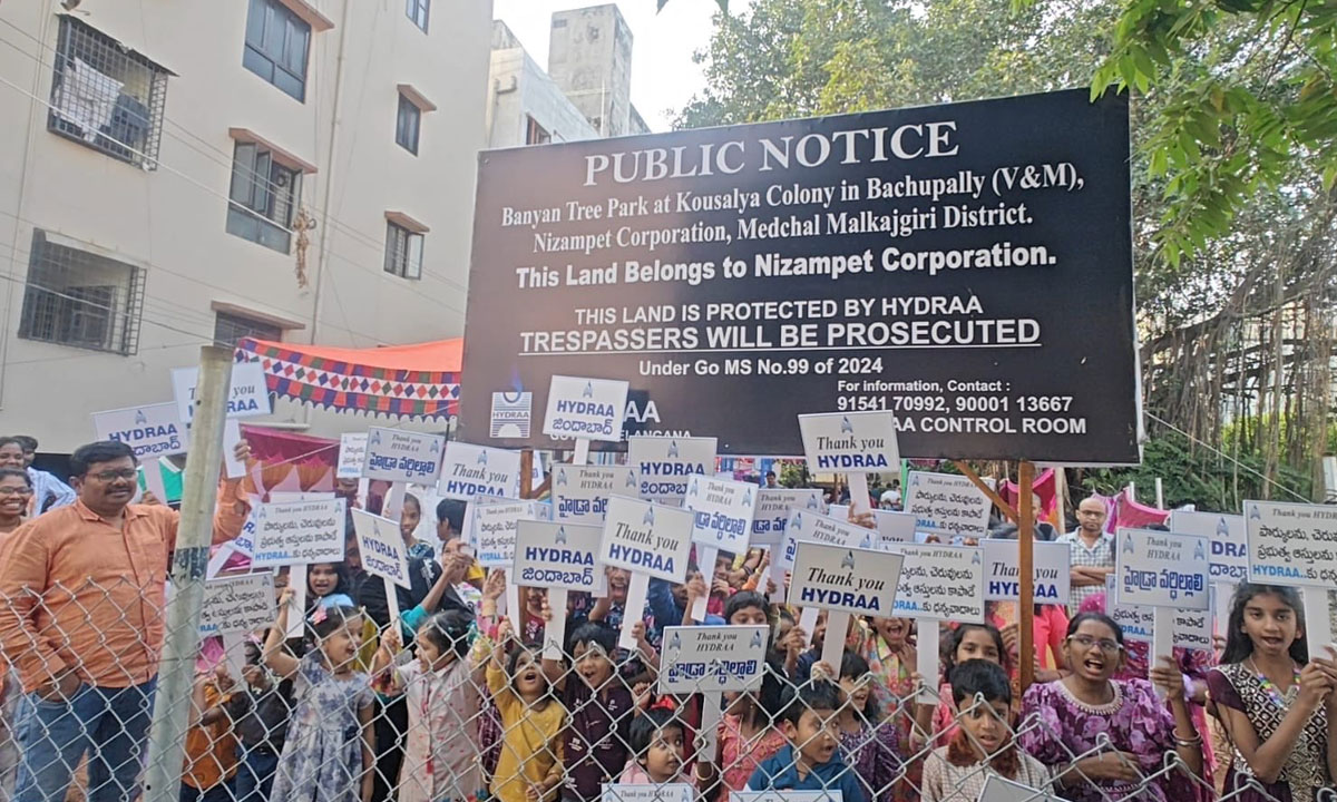 “HYDRAA Zindabad!” — Residents Thank Officials for Restoring Parks, Roads in Nizampet and Bandlaguda