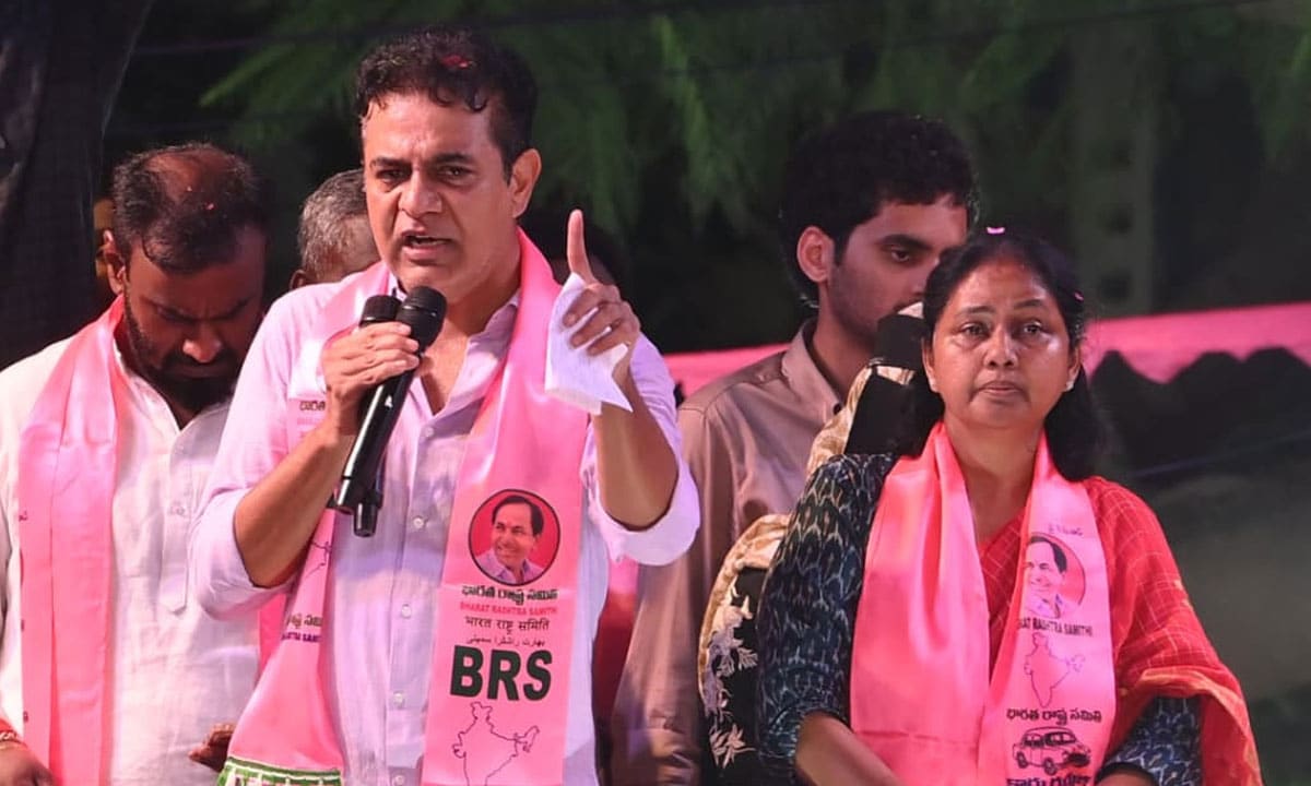 KTR Slams Congress Over ‘Bulldozer Rule’, Urges Support for Sunitha in Jubilee Hills By-Election