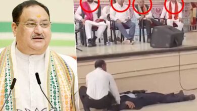 Has Humanity Died? Security Guard Faints During JP Nadda’s Speech, Yet Minister Continues Unbothered