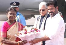 Telangana Governor and CM Revanth Reddy Gave a Grand Welcome to the President of India at Begumpet Airport