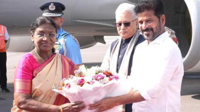 Telangana Governor and CM Revanth Reddy Gave a Grand Welcome to the President of India at Begumpet Airport
