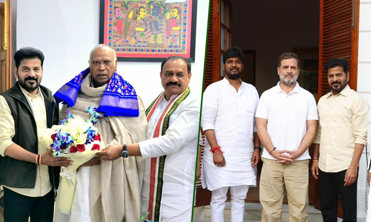 Revanth Reddy, Congress Team Meet Kharge and Rahul Gandhi After Jubilee Hills Triumph
