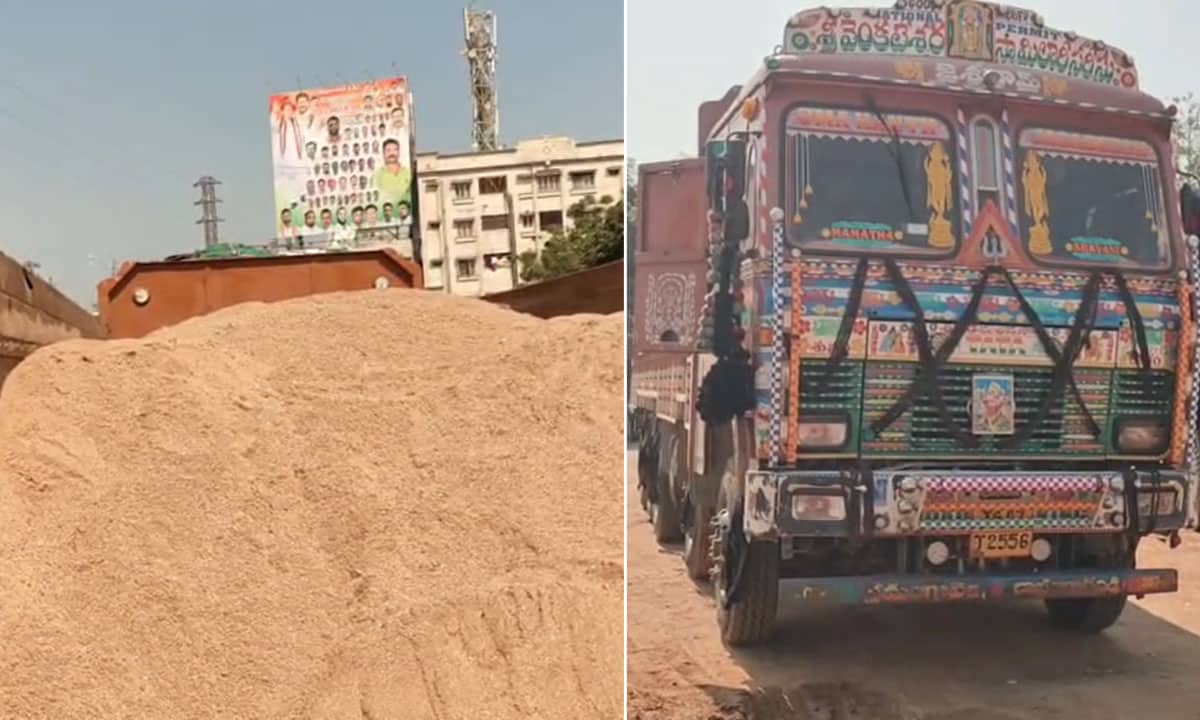 Illegal Sand Transport Busted in Medchal; Lorry Handed Over to Local Police