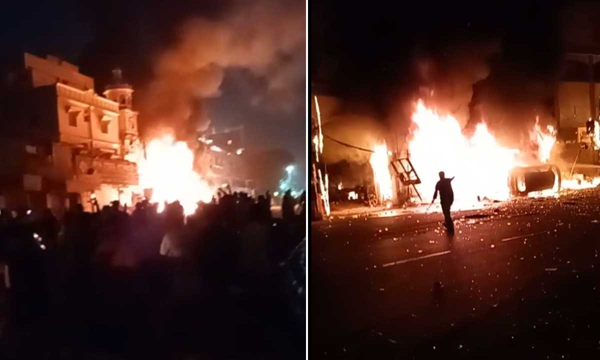 Massive Fire at Gomathi Electronics in Shalibanda; Explosions Reported as Appliances Burn