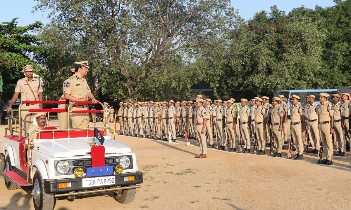 Hyderabad Police Commissioner V.C. Sajjanar Reviews City Armed Reserve Operations
