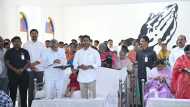 Jagan offers prayers with family members at Andhra's Pulivendula church
