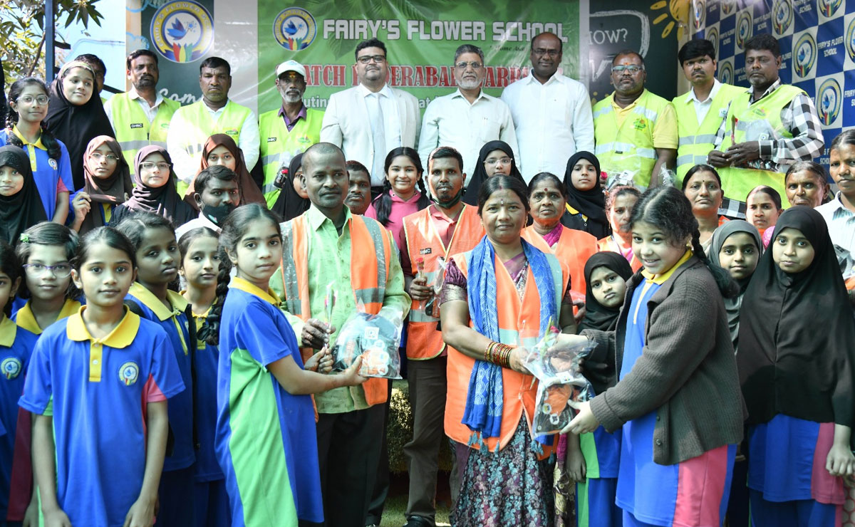 Fairy’s Flower School Honours GHMC Sanitation Workers