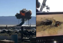 US F-16 crashes into flames during training mission in California