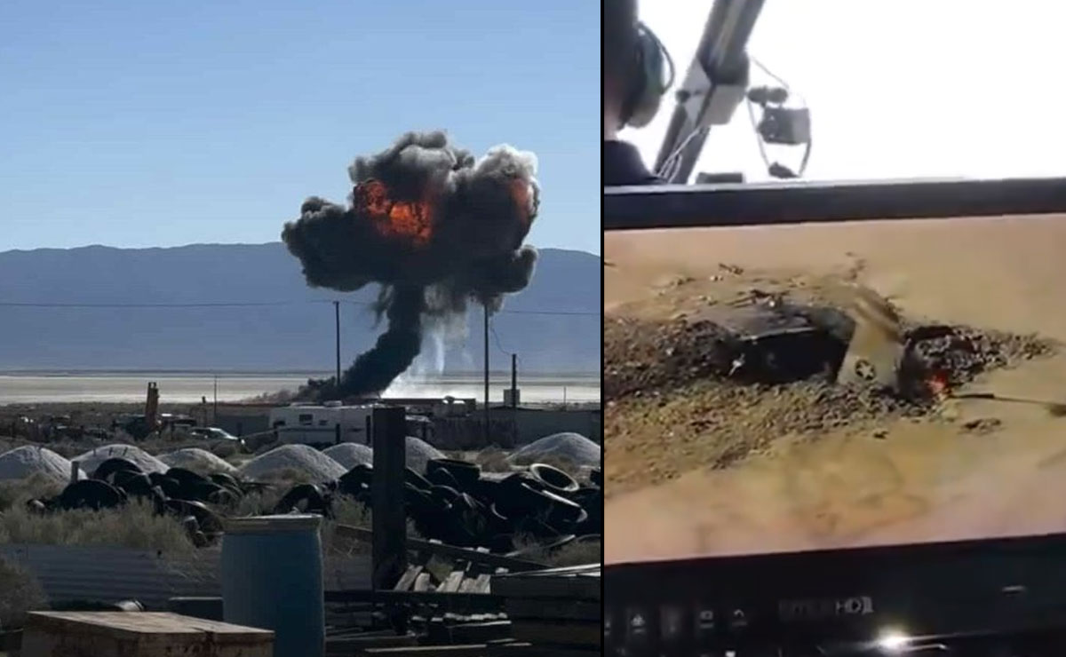 US F-16 crashes into flames during training mission in California
