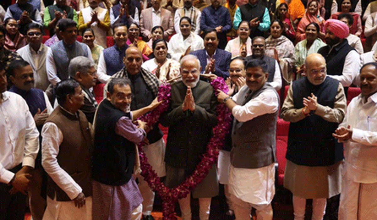 NDA Parliamentary Party meet underway; PM Modi receives warm welcome