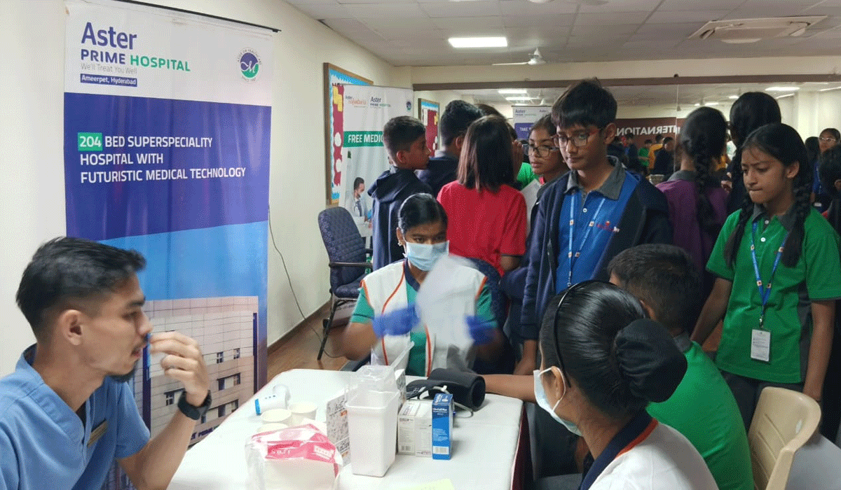 Aster Prime Hospital conducts three-day Health Camp at Meridian School for the Students