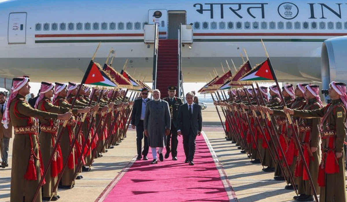PM Modi arrives in Amman, set to hold talks with Jordan's King