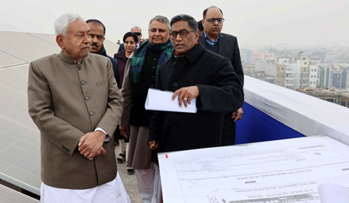 Nitish Kumar inspects under-construction buildings of two varsities in Patna
